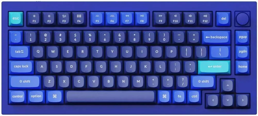 Клавиатура Keychron Q1 QMK HotSwappable Gateron Phantom Red RGB Knob Navy (Q1O1_KEYCHRON) (UA)