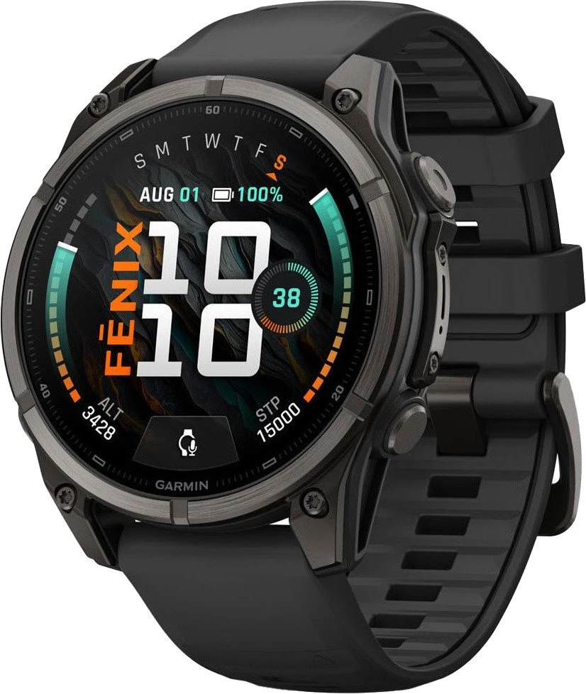 Смарт-часы Garmin Fenix 9 47mm Carbon Gray DLC Titanium with Black Silicone Band (010-04762-10/11)