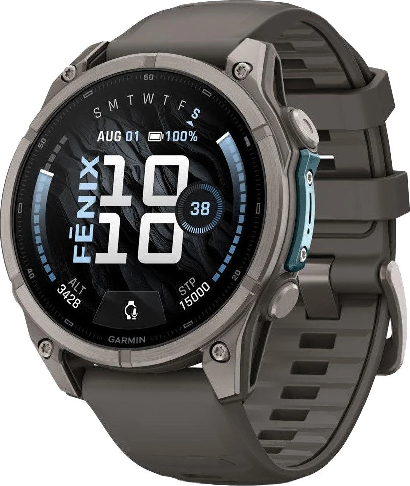 Смарт-часы Garmin Fenix 9 47mm Titanium with Pebble Gray Silicone Band (010-04762-00/01)