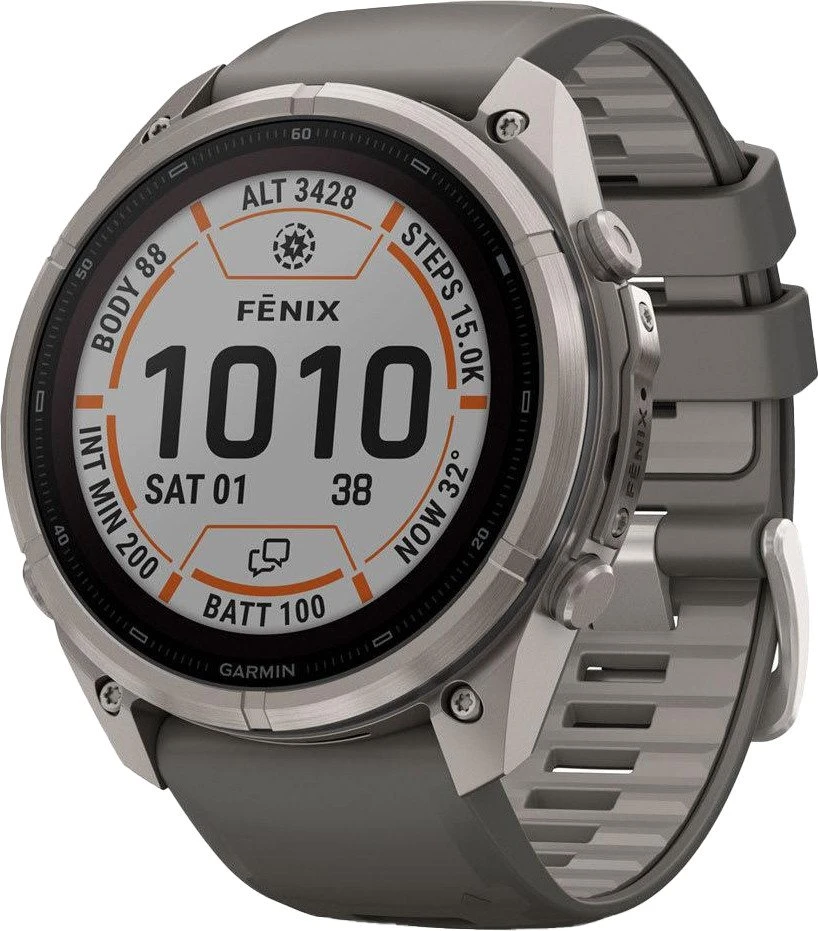 Смарт-часы Garmin Fenix 9 Pro inReach Solar 51mm Titanium with Pebble Gray/Silver Gray Silicone Band (010-04339-00/01)