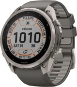 Смарт-годинник Garmin Fenix 9 Pro inReach Solar 51 мм Титан з силіконовим ремінцем Pebble Gray/Silver Gray (010-04339-00/01)