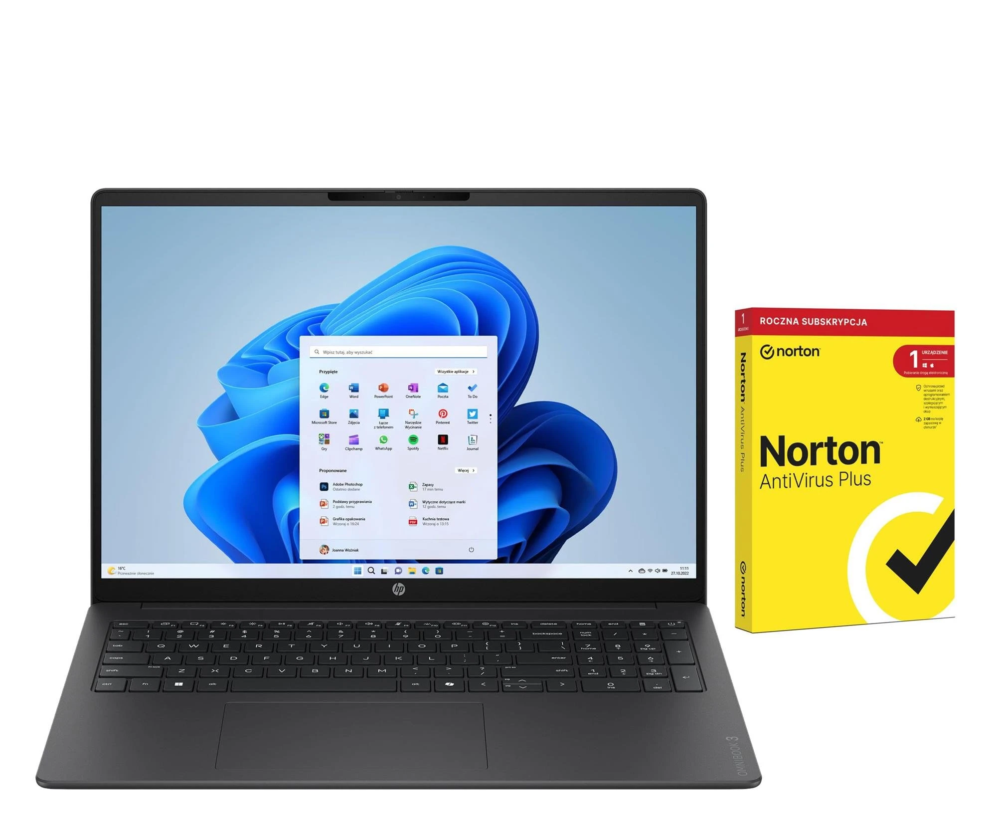 Ноутбук HP Omnibook 3 16 Ryzen 5-40/8GB/256/Win11 + Norton (16-by0021nwx (D8YZ7EA))