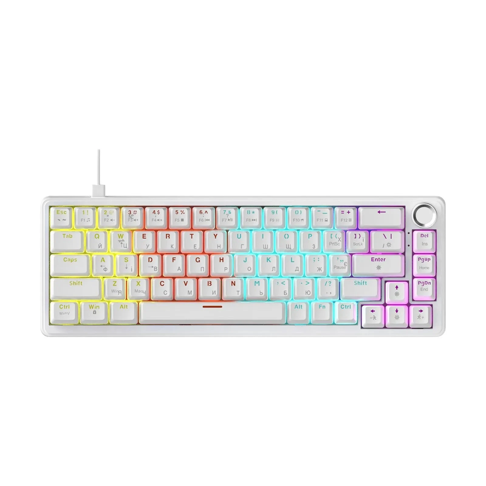 Клавиатура Ajazz AK690 Peach Mist Switch USB UA White (AK690-PM-W) (UA)