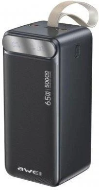 Мобільна батарея Awei PA-81 50000mAh 65W Black (6954284029551) (UA)