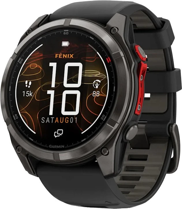 Смарт-годинники Garmin Fenix 8 Pro 51 mm MicroLED Carbon Gray Titanium з чорним/гальковим сірим (010-03380-05) (UA)
