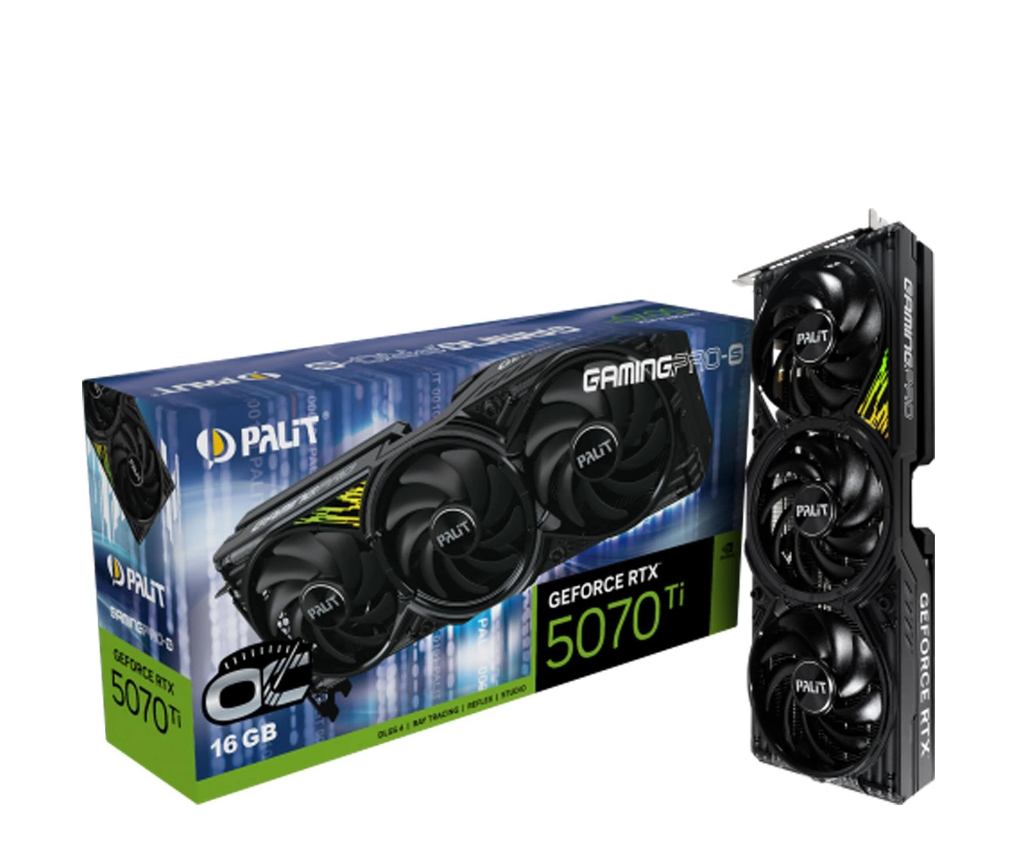 Відеокарта Palit GeForce RTX 5070 Ti GamingPro-S OC 16GB GDDR7 (NE7507TS19T2-GB2031U) EU