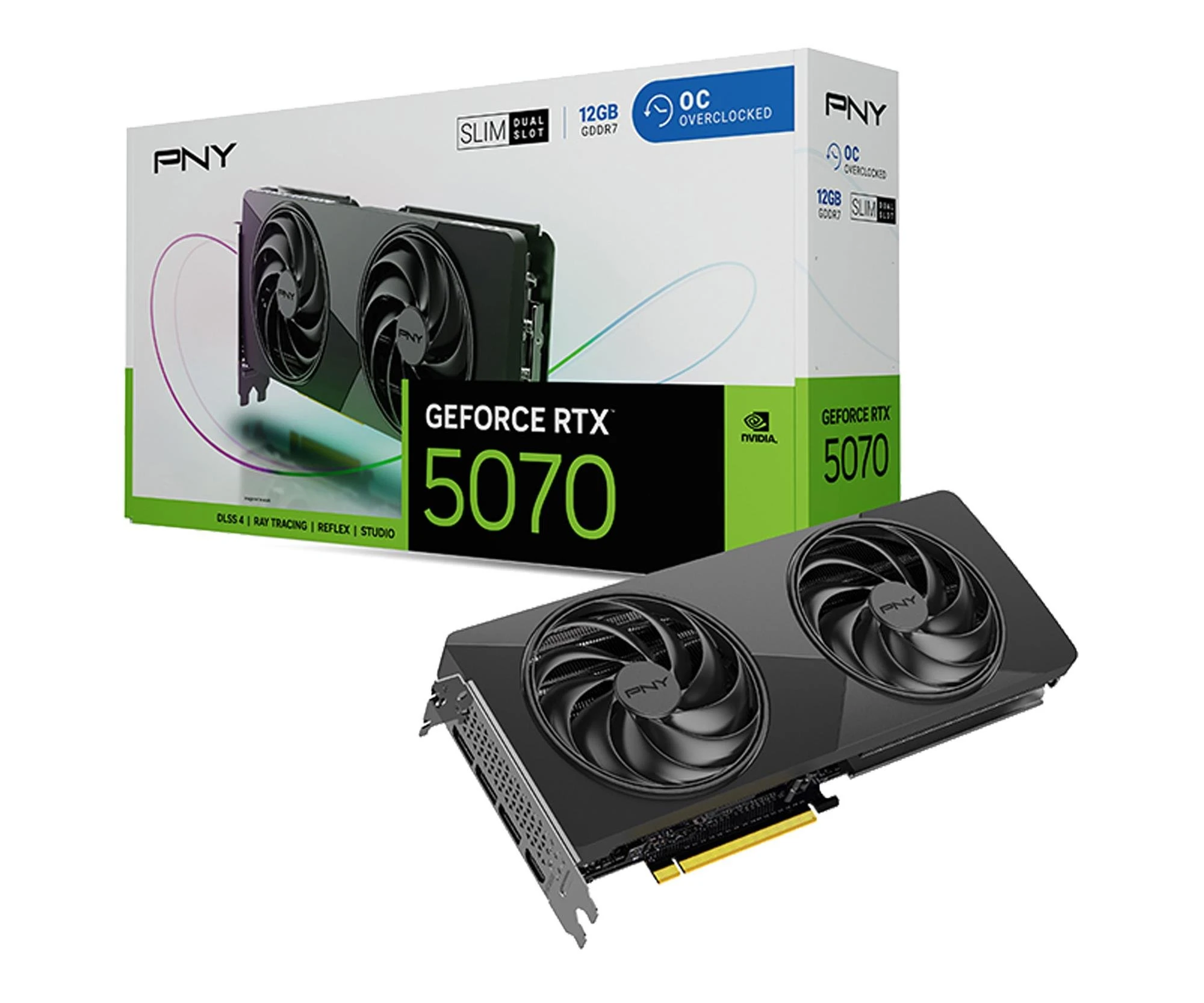 Видеокарта PNY GeForce RTX 5070 Slim OC 12GB GDDR7 DLSS5 (VCG507012DFSXPB1-O) EU