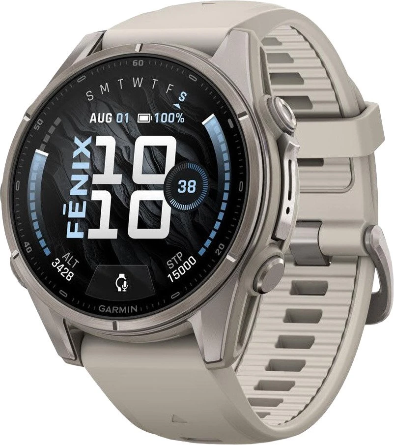 Смарт-часы Garmin Fenix 9 43mm Titanium with Fog Gray Silicone Band (010-04761-00/01)