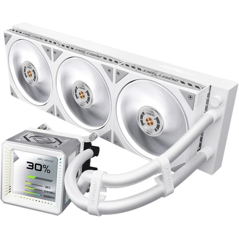 Водяне охолодження ASRock Steel Legend 360 LCD White (UA)
