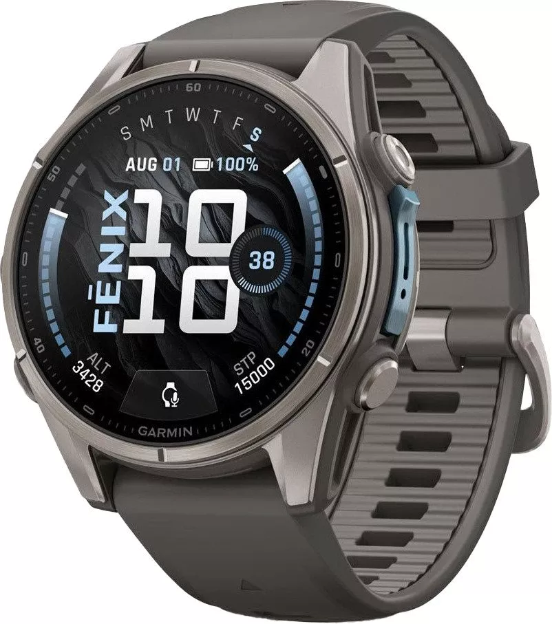 Смарт-часы Garmin Fenix 9 43mm Titanium with Pebble Gray Silicone Band (010-04761-10/11)