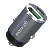 Автомобільний зарядний пристрій SENTEO Q-01 USB + USB-C PD/QC 20W 3A Grey