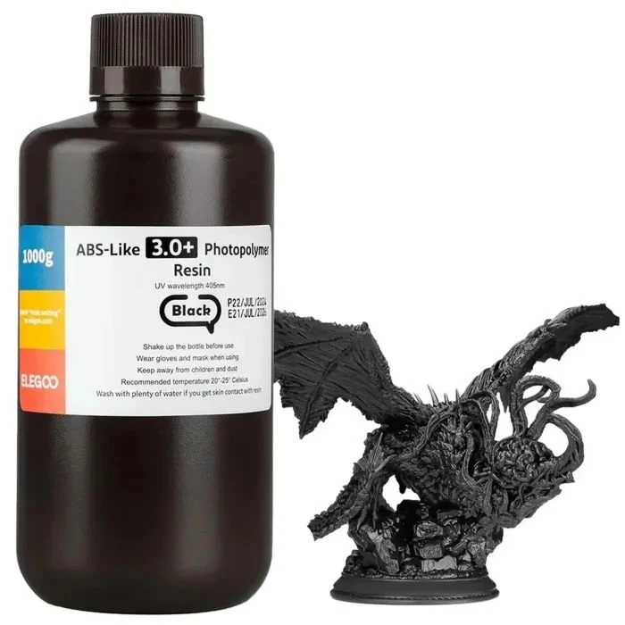 Фотополімерна смола ELEGOO Resin, ABS-like 3.0 plus 1кг, чорна (50.103.0218) (UA)