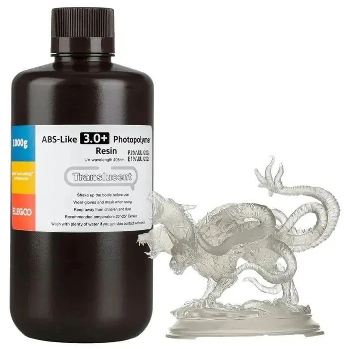 Фотополимерная смола ELEGOO Resin, ABS-like 3.0 plus 1кг, semitransparent (50.103.0212) (UA)