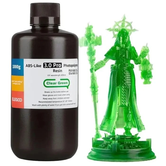 Фотополімерна смола ELEGOO Resin, ABS-like 3.0 pro 1кг, прозорий зелений (50.103.0254) (UA)