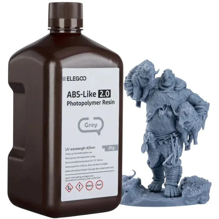 Фотополимерная смола ELEGOO Resin, Standard 2кг, grey (50.103.0273) (UA)