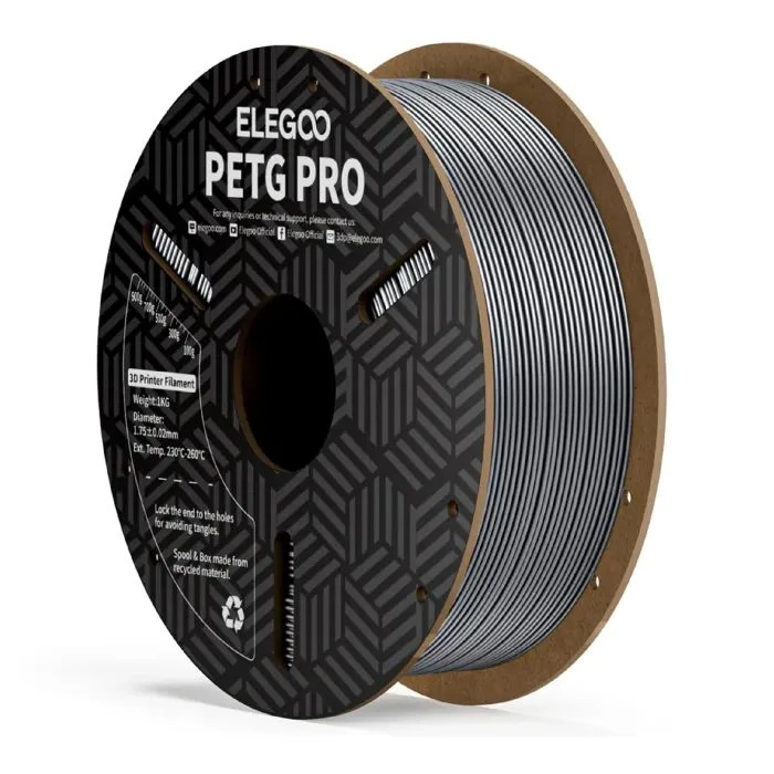 Пластик для 3D-принтера ELEGOO PETG PRO 1кг, 1.75мм, silver (50.203.0207) (UA)