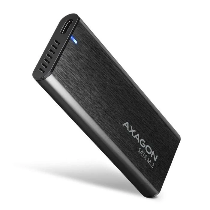Карман для диска Зовнішній карман AXAGON USB-C 3.2 Gen 2 metal box для M.2 SATA SSD RAW (EEM2-SBC) (UA)