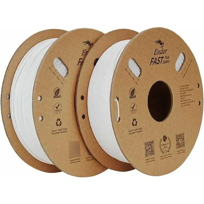Пластик для 3D-принтера Creality PLA Fast, Ender, 1.75мм, білий, 2x1кг (3301010396) (UA)