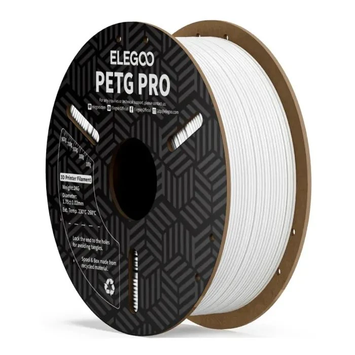 Пластик для 3D-принтера ELEGOO PETG PRO 1кг, 1.75мм, white (50.203.0199) (UA)