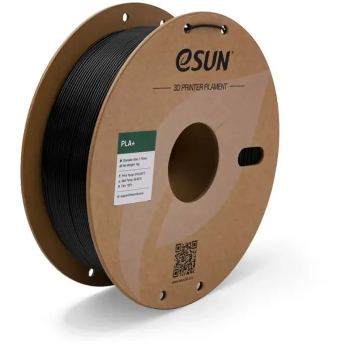 Пластик для 3D-принтера eSUN PLA+ 1.75мм, 1кг, black (PLA+P175B1) (UA)