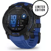 Смарт-часы Garmin Instinct 3, 45mm, AMOLED, Black with Bolt Blue Band, GPS (010-02936-03) (UA)