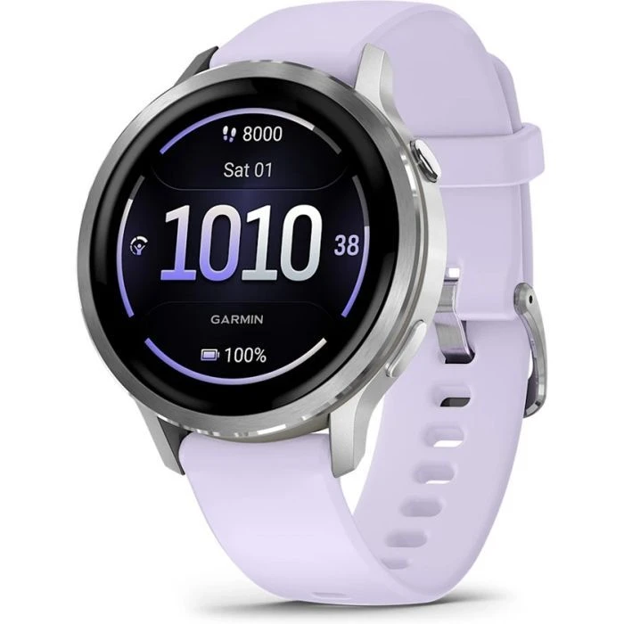 Смарт-годинники Garmin Venu 4 (41mm), Сірий з Сріблом + Перивінк, GPS (010-03013-01) (UA)