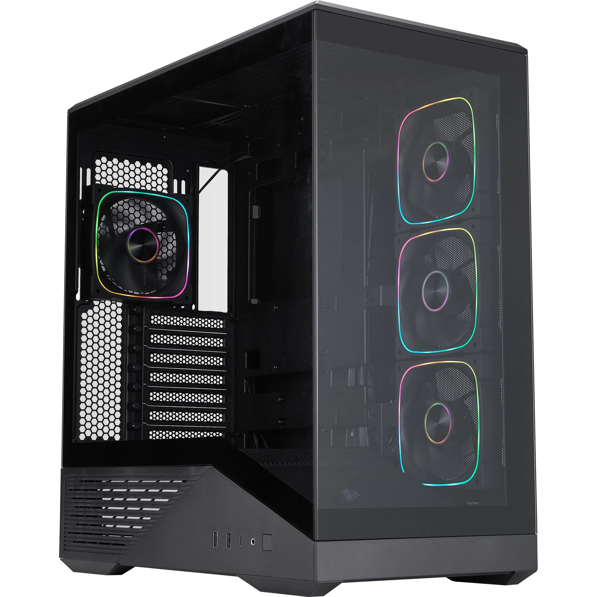 Корпус 1stPlayer GM7-BK-3FN7R-1FN7 Black (UA)