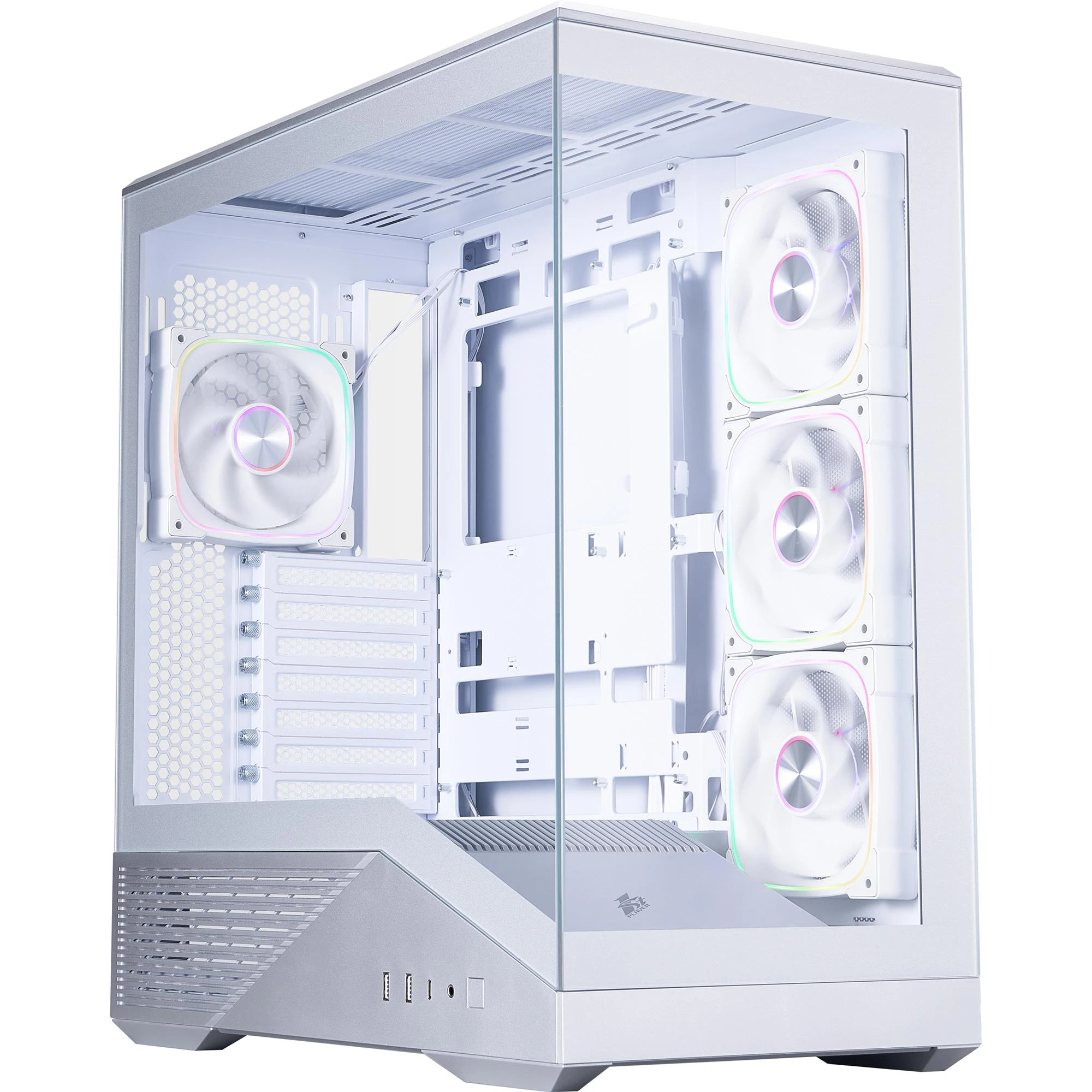 Корпус 1stPlayer GM7-SV-3FN7R-W-1FN7-W Silver (UA)