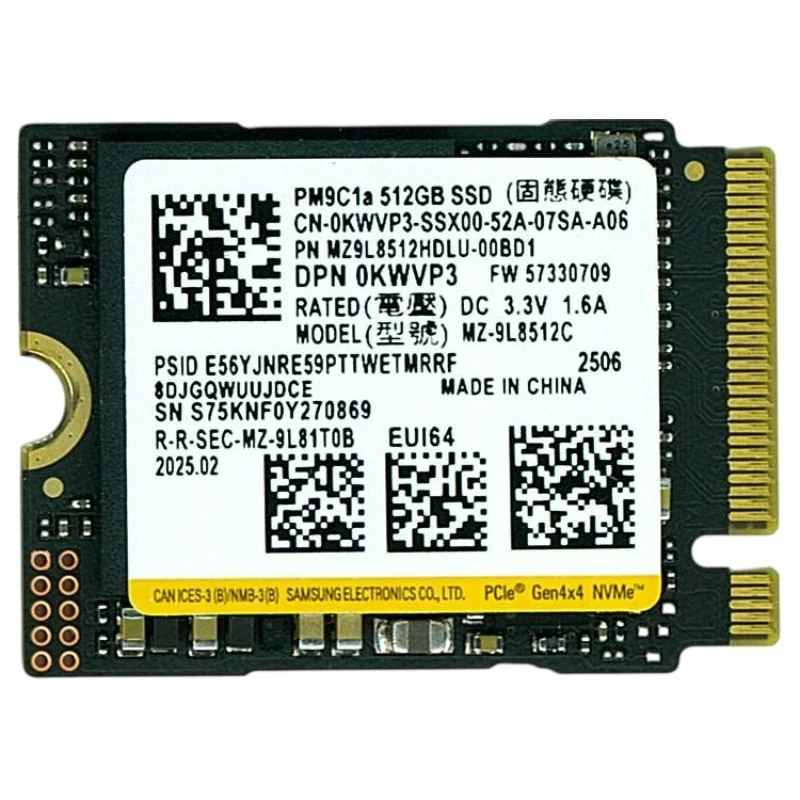 SSD диск 512GB Samsung M.2 2230 PCIe 4.0 x4 TLC (MZ-9L8512C) (UA)