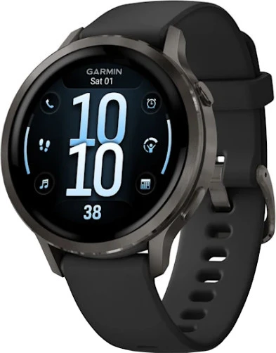 Смарт-часы Garmin Venu 4 41 mm Slate with Black Silicone Band (010-03013-02) (UA)