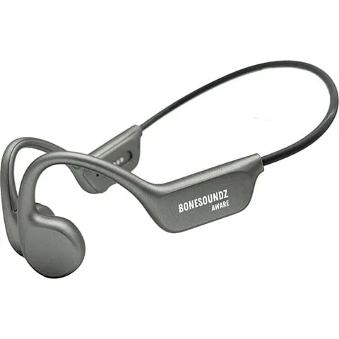 Bonesoundz AWARE Bone Conduction with IPX8 Aware w/Led Light Grey