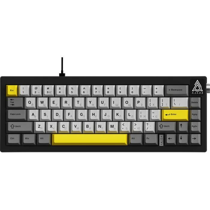 Клавіатура а Ajazz AK650 Moon Yellow Switch USB UA Black/Grey/Yellow (AK650-MY-GWY) (UA)