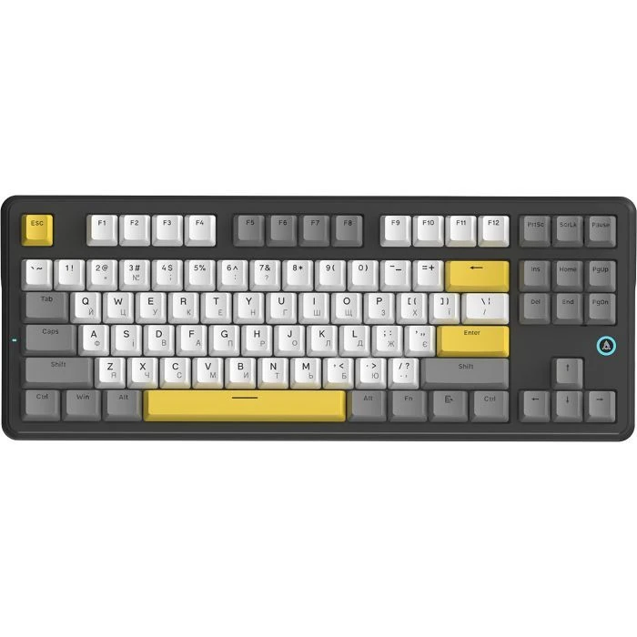 Клавиатура а Ajazz AK870 V2 Flying Fish Switch USB UA Black/Grey/Yellow (AK870-V2-FF-BGY) (UA)