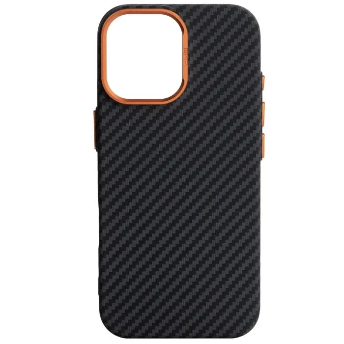 Чохол для мобільного телефона Armorstandart LikeCarbon2 SE MagCase Apple iPhone 17 Black Orange (ARM89160) (UA)