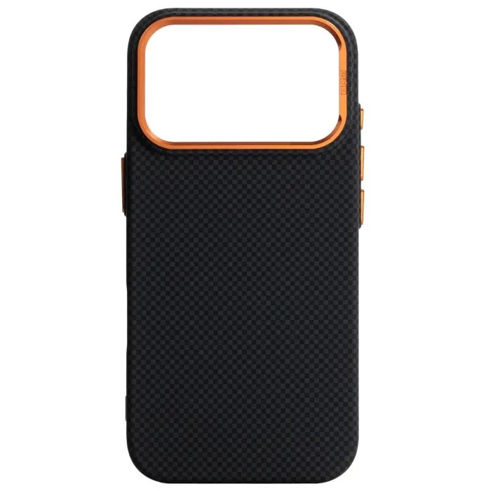 Чохол для мобільного телефону Armorstandart LikeCarbon2 SE MagCase Apple iPhone 17 Pro Kevlar Black Orange (ARM89164) (UA)
