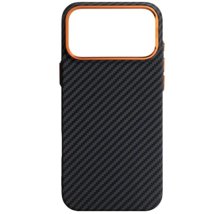 Чохол для мобільного телефону Armorstandart LikeCarbon2 SE MagCase Apple iPhone 17 Pro Max Black Orange (ARM89162) (UA)