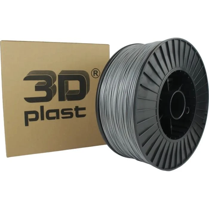 Пластик для 3D-принтера 3Dplast PETG 1.75мм, 3кг, gray metallic (3DPTG1753GRMT) (UA)