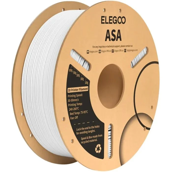 Пластик для 3D-принтера ELEGOO ASA 1.75мм, 1кг, white (50.203.0709) (UA)