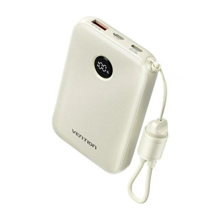 Мобільна батарея VENTION 10000mAh 22,5W Fast Charging, USB-A, 2xUSB-C Beige (FKAN0-C) (UA)