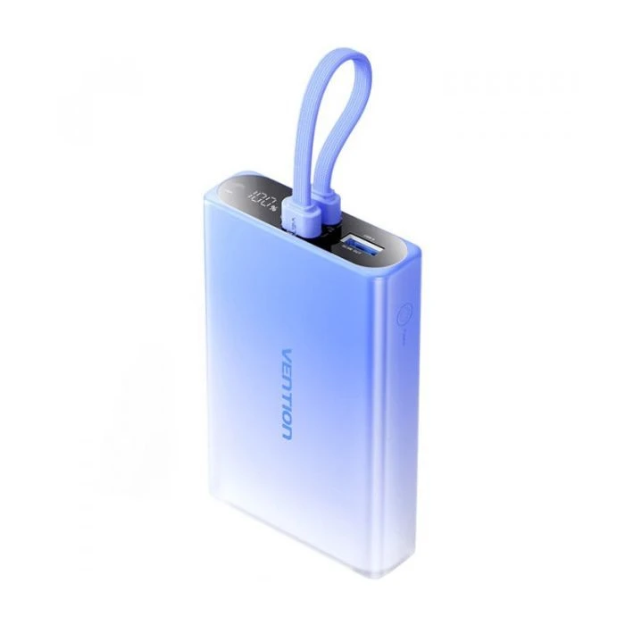 Мобільна батарея VENTION 10000mAh 22,5W PD, USB-A, USB-C In/Out, Lightning In/Out, LED display, Blue (FHZL0) (UA)