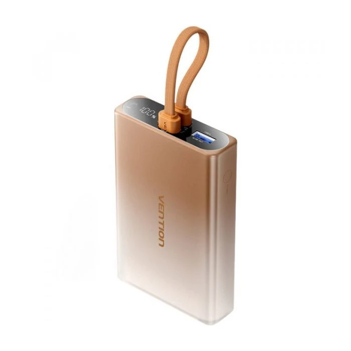 Мобільна батарея VENTION 10000mAh 22,5W PD, USB-A, USB-C In/Out, Lightning In/Out, LED display, Gold (FHZJ0) (UA)