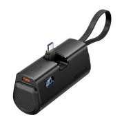 VENTION 4800mAh 22,5W PD, USB-C In/Out, LED display, with built-in USB-C cable Black (FHQB0) (UA)