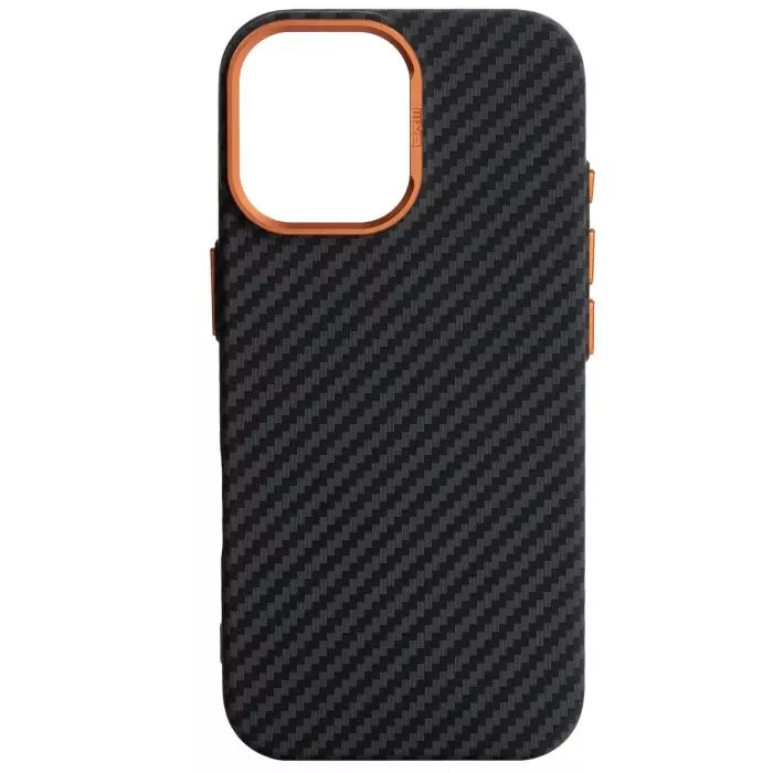 Чохол для мобільного телефона Armorstandart LikeCarbon2 SE MagCase Apple iPhone 17 Black Orange (ARM89160) (UA)