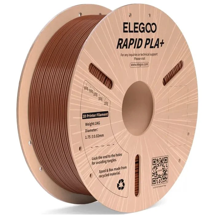 Пластик для 3D-принтера ELEGOO Rapid PLA Plus 1кг, 1.75мм, коричневий (50.203.0313) (UA)