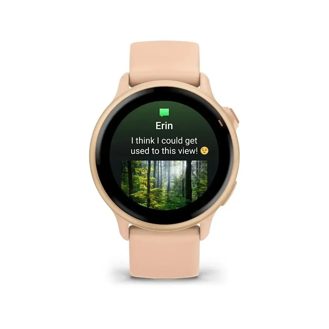 Смарт-годинники Garmin Vivoactive 6 Metallic Pink Dawn з рожевим силіконовим ремінцем (010-02985-43) (UA)