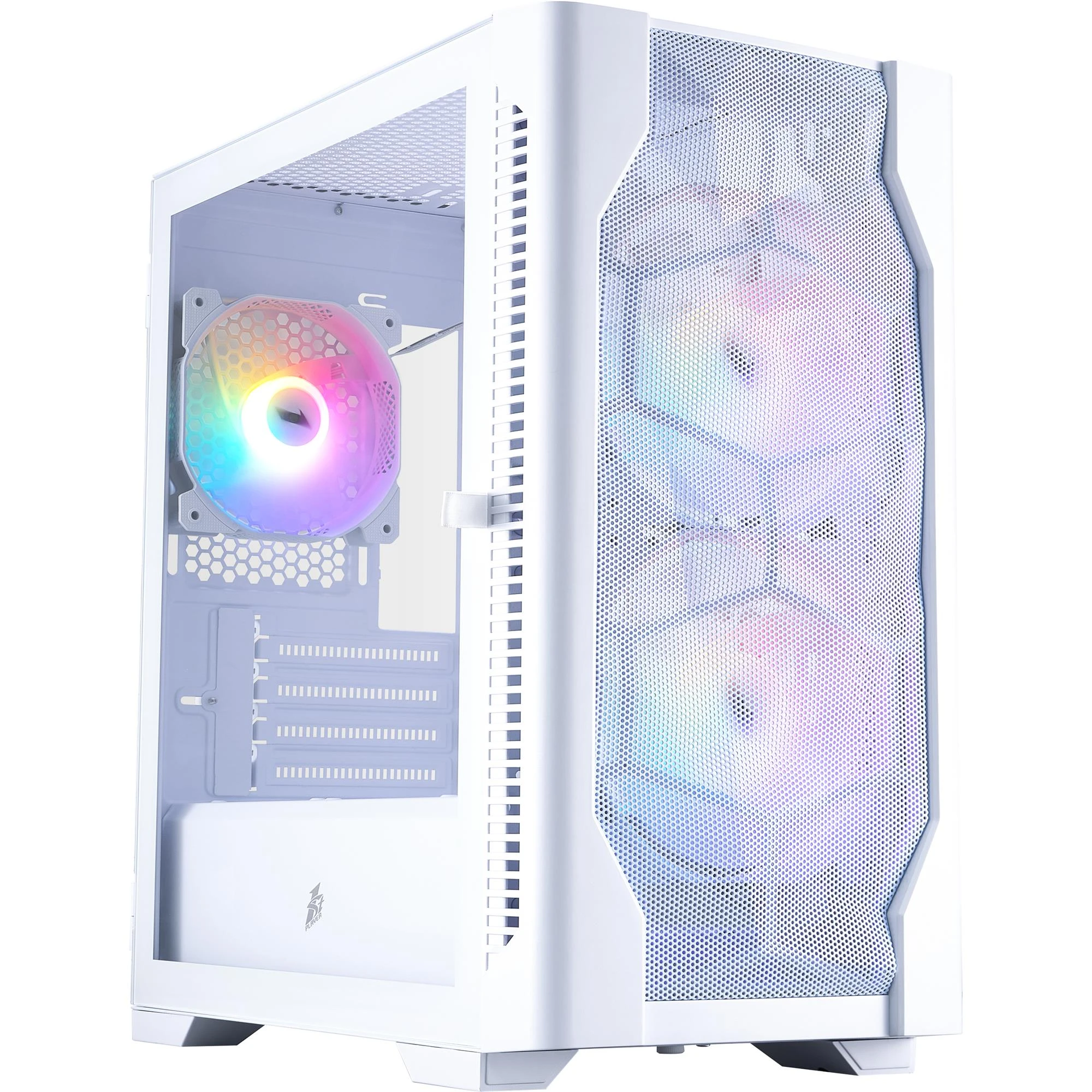 Корпус 1stPlayer D4-M-WH-2F1P-W-1F1-W White (UA)