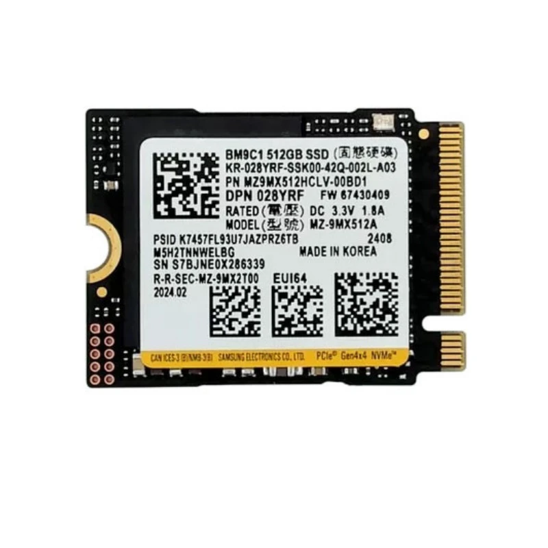 SSD диск 512GB Samsung M.2 2230 PCIe 4.0 x4 TLC (MZ-9MX512A) (UA)