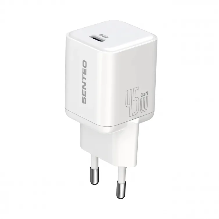 Сетевое зарядное устройство SENTEO Z-18 USB-C 3A GaN PD 45W White