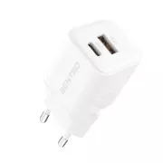 Сетевое зарядное устройство SENTEO Z-22 USB + USB-C 3A GaN PD 20W White