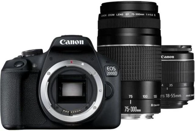 Фотоаппарат Canon EOS 2000D kit (18-55 + 75-300) (2728C021)